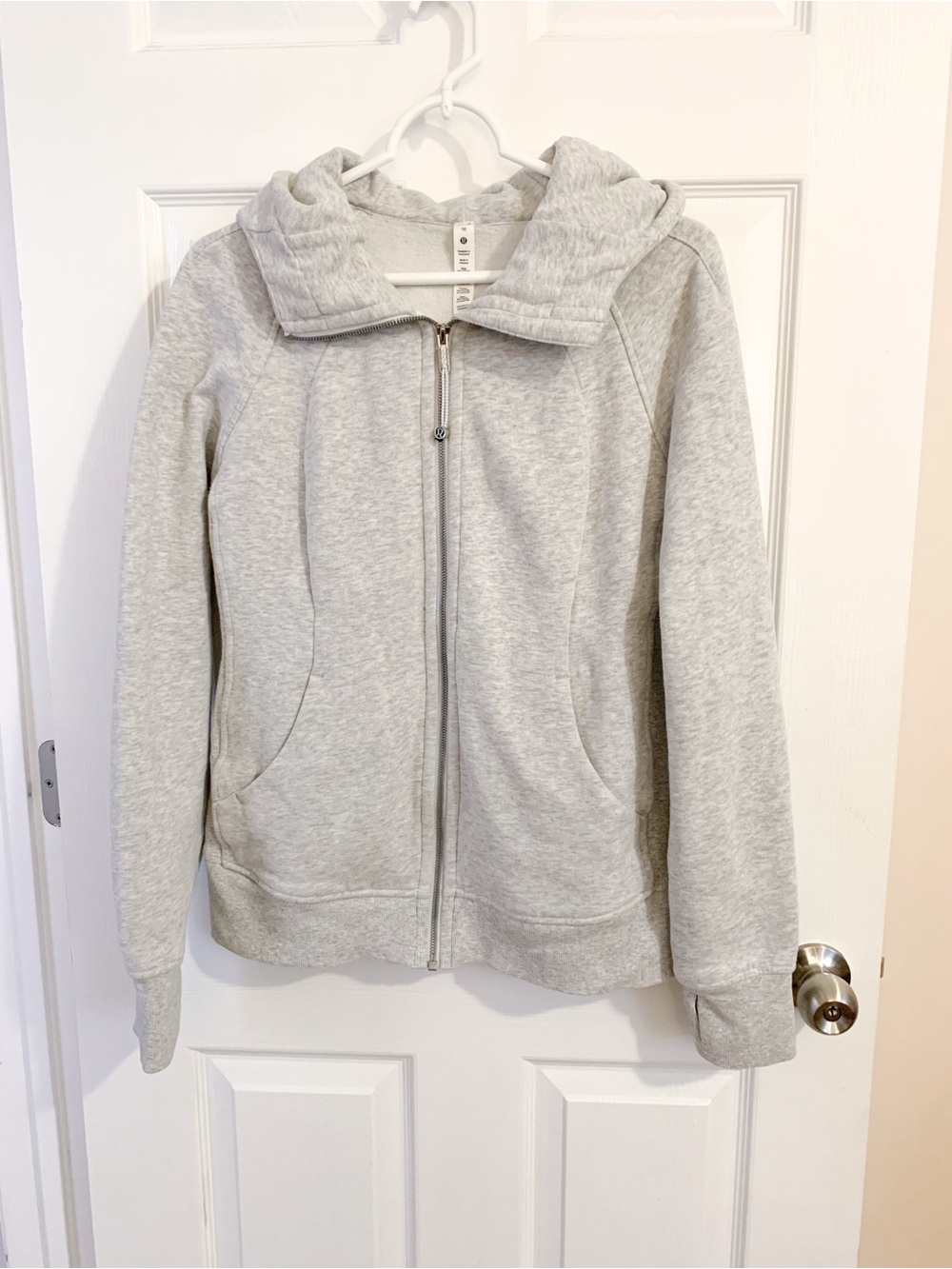lululemon athletica Light Heather Gray Full-Zip Hoodie Jacket - size 10